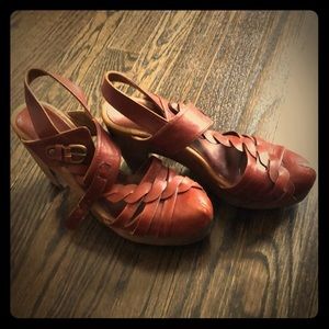 Rachel comey badger platform wood clog sandals